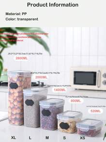 1pc Clear Pet Food Storage Container - Clear - View 4