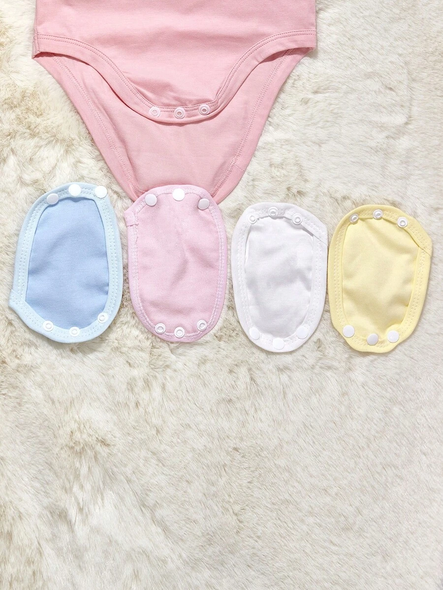 2pcs Double Layered (Thick) Garment Extender Diaper, Only Suitable For Certain Plastic Button Down Shirt/Bodysuit/Jumpsuit With Snaps At Crotch - Pink - View 1