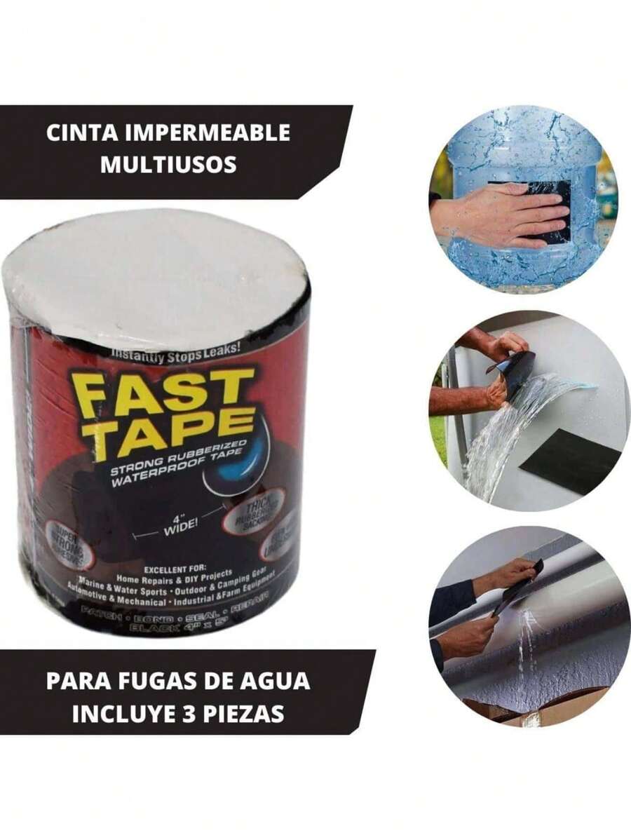 Flex Tape Rubber Adhesive Tape Leak Resistant Cover 10cm - Black - View 1