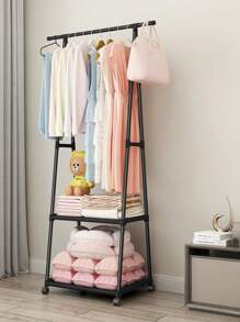 Rack Triangular Ropa Con Ruedas Organizador Closet Recamara - Negro - Ver 4