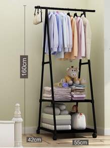 Rack Triangular Ropa Con Ruedas Organizador Closet Recamara - Negro - Ver 3