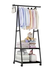 Rack Triangular Ropa Con Ruedas Organizador Closet Recamara - Negro - Ver 1