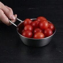 1pc Handle Design 304 Stainless Steel Silver Small Bowl - Silver - View 2