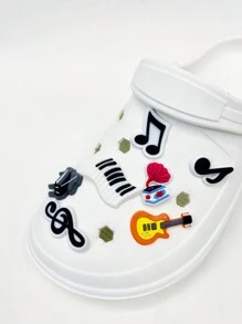 7pcs Personalized Pvc Music Note & Instrument Shaped Removable Shoe Decoration Buckle For Hollow Shoes - Multicolor - View 2