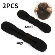 2pcs/set Girls' Sponge Ball Hair Bun Maker Hair Accessory