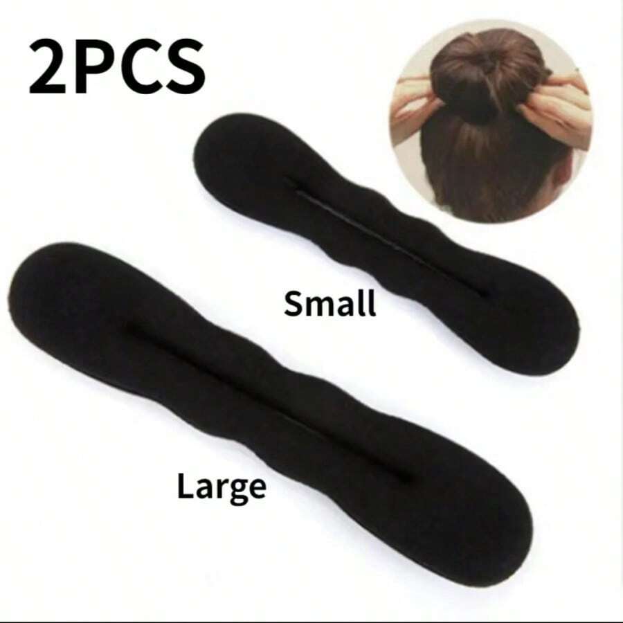 2pcs/set Girls' Sponge Ball Hair Bun Maker Hair Accessory