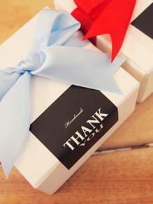 10 Hojas, 90 Piezas De Pegatinas De Agradecimiento Negras, Para Regalos, Horneado Y Sellado De Embalaje