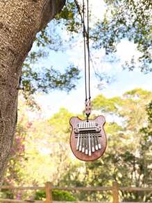 1入迷你8鍵卡林巴指奏琴，便攜式馬林巴音樂拇指鋼琴掛墜，可懸掛繩，是孩子、成年人和初學者的獨特禮物（掛飾隨機顏色） - 棕色 - 查看 6