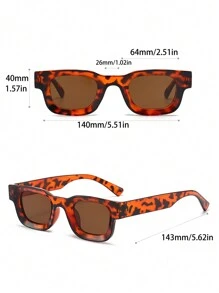 1 件女士多色窄框全框方形时尚眼镜 - 潮流时尚，适合旅行 - 彩色 - 查看 3