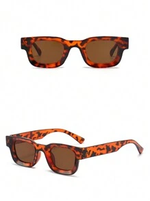 1 件女士多色窄框全框方形时尚眼镜 - 潮流时尚，适合旅行 - 彩色 - 查看 2