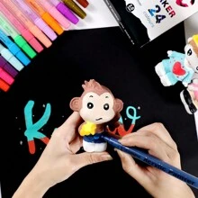 Bộ bút đánh dấu acrylic 48 màu, hoàn hảo cho vẽ tranh nghệ thuật, vẽ nguệch ngoạc, làm thiệp và hơn thế nữa - Vàng - Xem 6