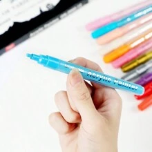 Bộ bút đánh dấu acrylic 48 màu, hoàn hảo cho vẽ tranh nghệ thuật, vẽ nguệch ngoạc, làm thiệp và hơn thế nữa - Vàng - Xem 7