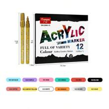 Bộ bút đánh dấu acrylic 48 màu, hoàn hảo cho vẽ tranh nghệ thuật, vẽ nguệch ngoạc, làm thiệp và hơn thế nữa - Vàng - Xem 8