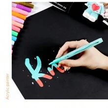 Bộ bút đánh dấu acrylic 48 màu, hoàn hảo cho vẽ tranh nghệ thuật, vẽ nguệch ngoạc, làm thiệp và hơn thế nữa - Vàng - Xem 3