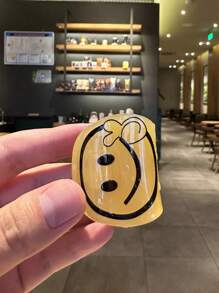 1 Pc Woman Yellow Smile Yeah Cute Claw Clip - Yellow - View 2