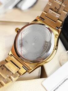 Pablo Raez 1 对优雅情侣手表，18k 金色不锈钢表壳，IPG 技术重型表带，奢华数字刻度，蝴蝶扣，防水，自动日历石英表，适合送礼、日常生活、工作，适合情侣、朋友、家人的高端礼物 - 金色 - 查看 5