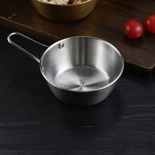 1pc Handle Design 304 Stainless Steel Silver Small Bowl - Silver - View 1