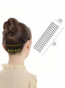 Bộ 4 dụng cụ tạo kiểu tóc hình sóng (Tặng kèm kẹp tóc ngẫu nhiên), phù hợp cho mọi mùa, dành cho nữ, tạo kiểu tóc, lược chải tóc, phụ kiện tóc cho tiệm cắt tóc, làm đẹp, du lịch, sản phẩm chăm sóc tóc, phụ kiện tóc, mùa hè, kỳ nghỉ, lễ hội, tiệc tùng. - màu đen - Xem 4