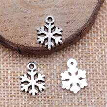 50pcs Christmas Style Silver-color Tree And Snowflake Pendants For Diy Jewelry Making - Silver - View 4