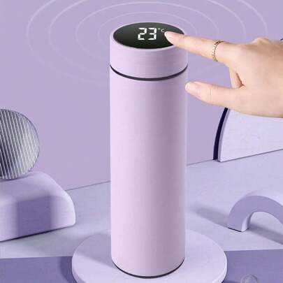 Double Layer Stainless Steel Vacuum Insulated Cup With Intelligent Temperature Display And Temperature Sensor Water Bottle Back To School