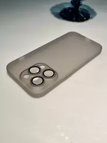 1pc Minimalist High-End Soft Silicone Camera Lens Protector Case With Skin-Friendly Matte Finish, Compatible With IPhone - Black - View 5