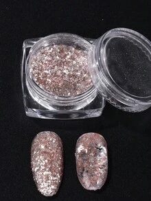 6種珍珠美人魚美甲閃粉,12入組彩虹閃耀拋光色指甲彩繪diy美甲配件 - 彩色 - 查看 6
