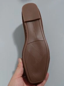 Spring Autumn Knitted Flat Shoes With Slip-on Closure, Soft Breathable, Non-slip Outsole, Comfortable Loafers For Work