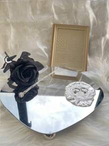 1pc Acrylic Mirror Tray With Minimalist Ins Style Asymmetric-Shaped Arc Design As Home Decoration And Scandinavian Style Ornament Plates Kitchen Plate Kitchen Decor Trays Fruit Tray Tray Decor Gifts Birthday Graduation - mirror - View 2