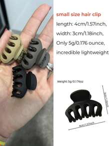 3pcs Solid Matte Small Casual Hair Claw For Daily Casual Outing Wear Summer Claw Clips Hair Clips Hair Jaw Clip Hair Clamps Hair Clutch Hair Catcher Clip, School Stuff, College Fall Winter Hair Accessories For Women For Vacation Outfits Woman - Multicolor - View 6