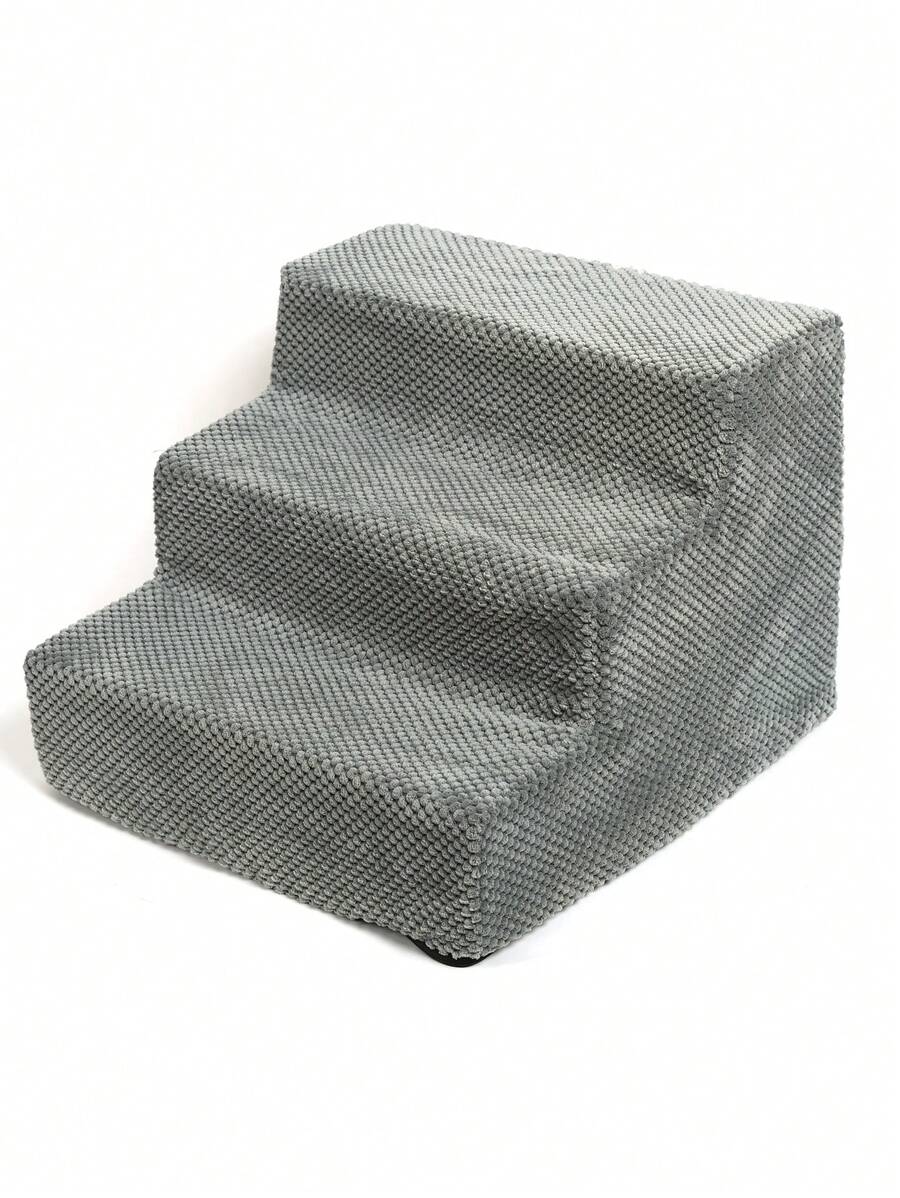 1pc Dog Climbing Ladder With Three Levels And Right Angle - Grey - View 1