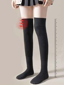 1 双黑色厚脚保暖内衬腿套，适合秋冬季 - 黑色 - 查看 5