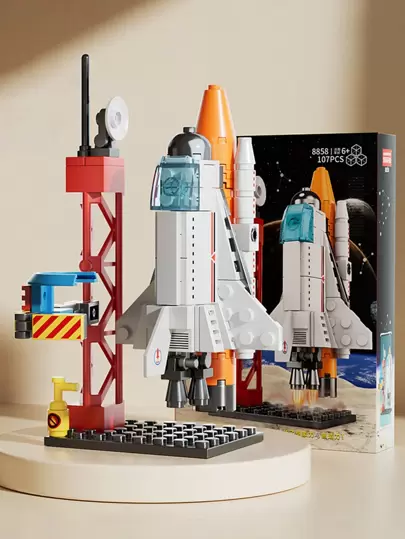 HUIQIBAO TOYS 107pcs Space Shuttle Mini Model Building Blocks, City Aerospace Airplane Creative Bricks, Kids' Assembly Educational Toy Gift Room Decoration Winter Gifts Color Block Color Blocks, Mincraft, Mine Craft, Building Set, Kids Educational Toys, Building Block Set, Toys Kids, Kids Toys, Boys Toys, Building Blocks