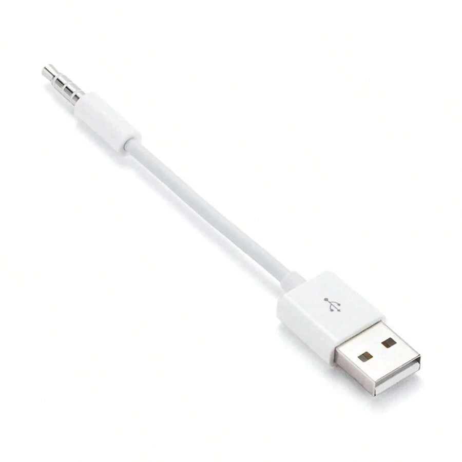 Auxiliary USB Charging And Data Cable 3.5mm 4-Way IPod Shuffle - White - View 1