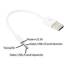 Auxiliary USB Charging And Data Cable 3.5mm 4-Way IPod Shuffle - White - View 3