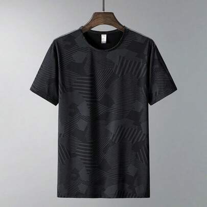 2024 Summer New Style Boyfriend Style Men Quick-Drying Sports T-Shirt, Ice-Silk Breathable Workout Top For Running And Outdoor Exercise
