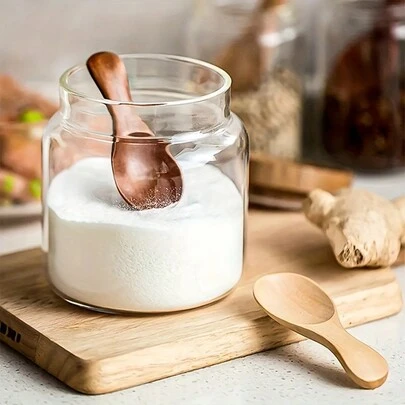 7pcs 3.15inch/8cm Elegant Wooden Mini Spoons, Suitable For Seasoning, Ice Cream, Dessert, Tea, Yogurt, Milk Powder