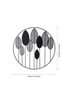 1 Miếng 30CM Đen Sắt Nghệ thuật Dạng hình tròn Cây Lá cây Treo tranh Đồ trang trí - màu đen - Xem 4