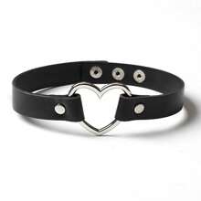 1 件女士 PU 皮革颈链，带锁设计，可作为手链佩戴，万圣节情人节 - 黑色 - 查看 6