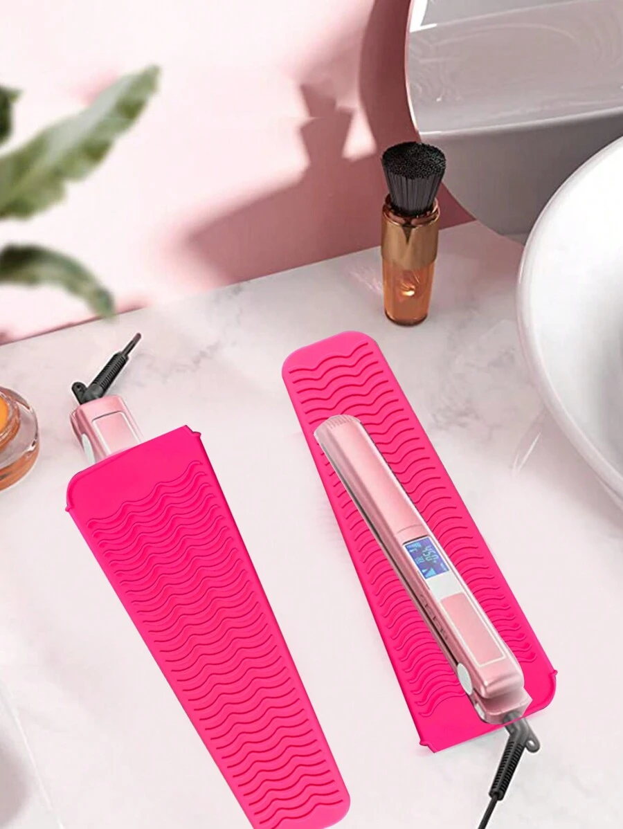 1pc Silicone Curling Iron Storage Bag - Hot Pink - View 1