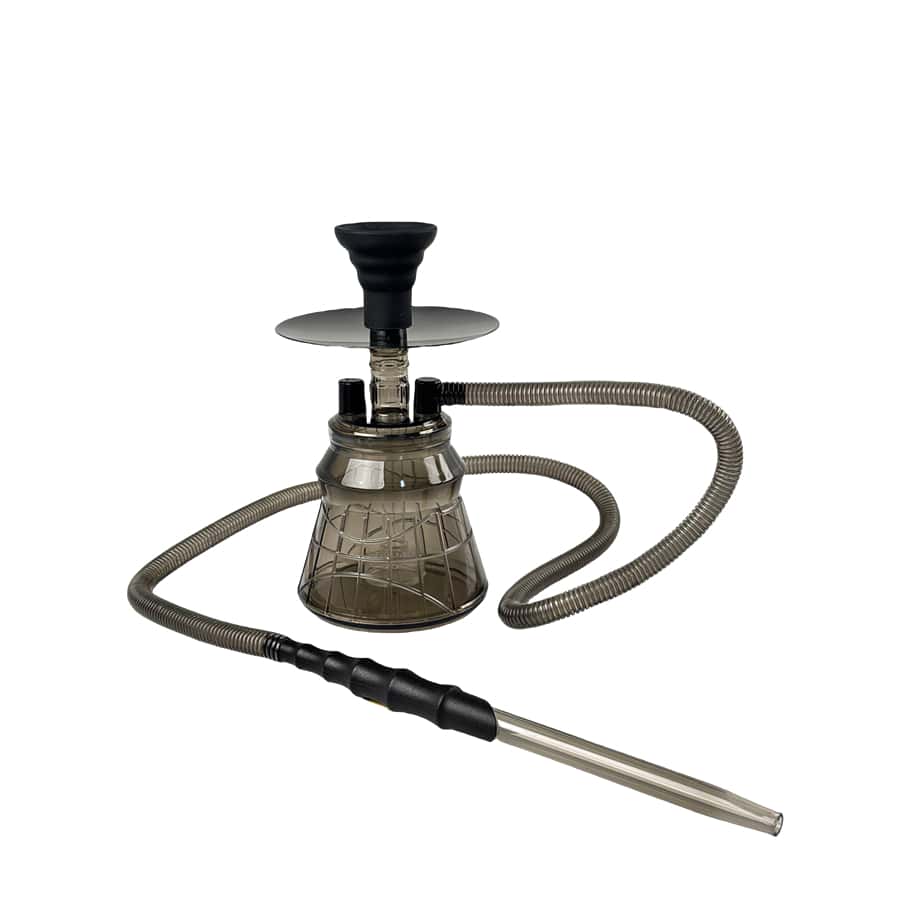 1套便攜式亞克力材質水煙,光澤色圖案,適用於酒吧,水煙吧,家庭和戶外使用 - 黑色 - 查看 1