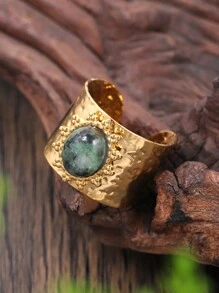 Bague Élégante En Acier Inoxydable Pour Femmes, Couleur Or Réglable, Bijoux Fins, Cadeau Pour Dames, Fête, Halloween, 1 Pièce