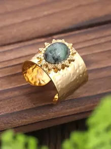 Bague Élégante En Acier Inoxydable Pour Femmes, Couleur Or Réglable, Bijoux Fins, Cadeau Pour Dames, Fête, Halloween, 1 Pièce