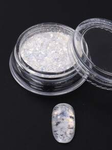 3 盒珠光亮片指甲闪光白金彩虹全息不对称亮片薄片 DIY 奢华优雅时尚美甲设计 3D 美甲配件指甲饰品指甲宝石指甲用品 - 彩色 - 查看 4