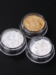 3 盒珠光亮片指甲闪光白金彩虹全息不对称亮片薄片 DIY 奢华优雅时尚美甲设计 3D 美甲配件指甲饰品指甲宝石指甲用品 - 彩色 - 查看 3