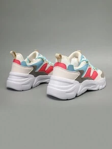 Nuevos Bambas Chunky Transpirables Y En Dos Colores Para Mujer, Zapatillas Deportivas Y Casuales Para Mujer Para Primavera Y Otoño - Azul y blanco - Ver 5