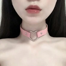 1 件女士 PU 皮革颈链，带锁设计，可作为手链佩戴，万圣节情人节 - 黑色 - 查看 4