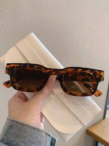 1 件女士多色窄框全框方形时尚眼镜 - 潮流时尚，适合旅行 - 彩色 - 查看 1