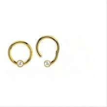 1pc 316l Stainless Steel Y2k Style Nose Ring With Ball & Diamond, Seamless Hoop Earring Or Lip Ring, Unisex