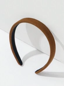 1 Miếng 2cm Đúng mốt Thanh lịch Màu thuần Nhung Bọt biển Băng đô cài tóc - Lạc đà - Xem 5