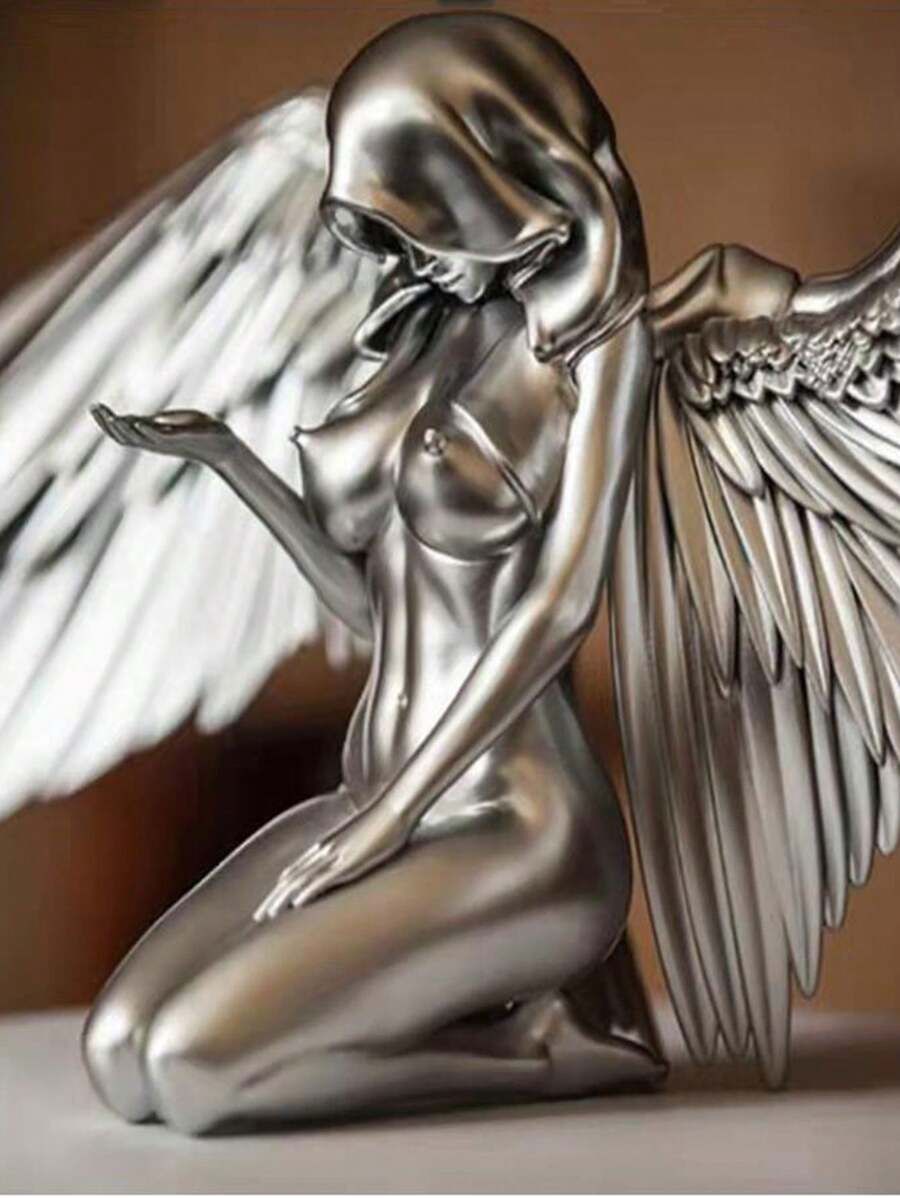 Alas De Ángel Plateadas/doradas, Adorno Artesanal De Resina Para Decoración De Jardín Y Decoración De Mesa, 1 Ud. - Dorado - Ver 1